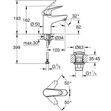 GROHE 24318001 - Valamusegisti SWIFT 162 mm läikiv kroom