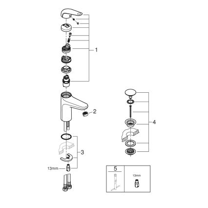 GROHE 24327001 - Valamu segisti SWIFT, suurus M, läikiv kroom