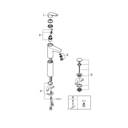 GROHE 24331001 - SWIFT 319 mm valamu segisti, läikiv kroom