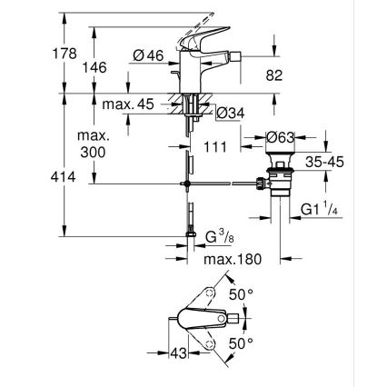 GROHE 24332001 - Bidee segisti SWIFT 146 mm läikiv kroom