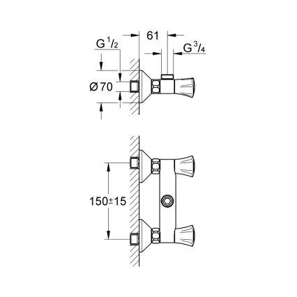 GROHE 26009001 - Dušisegisti COSTA L DN 15 läikiv kroom