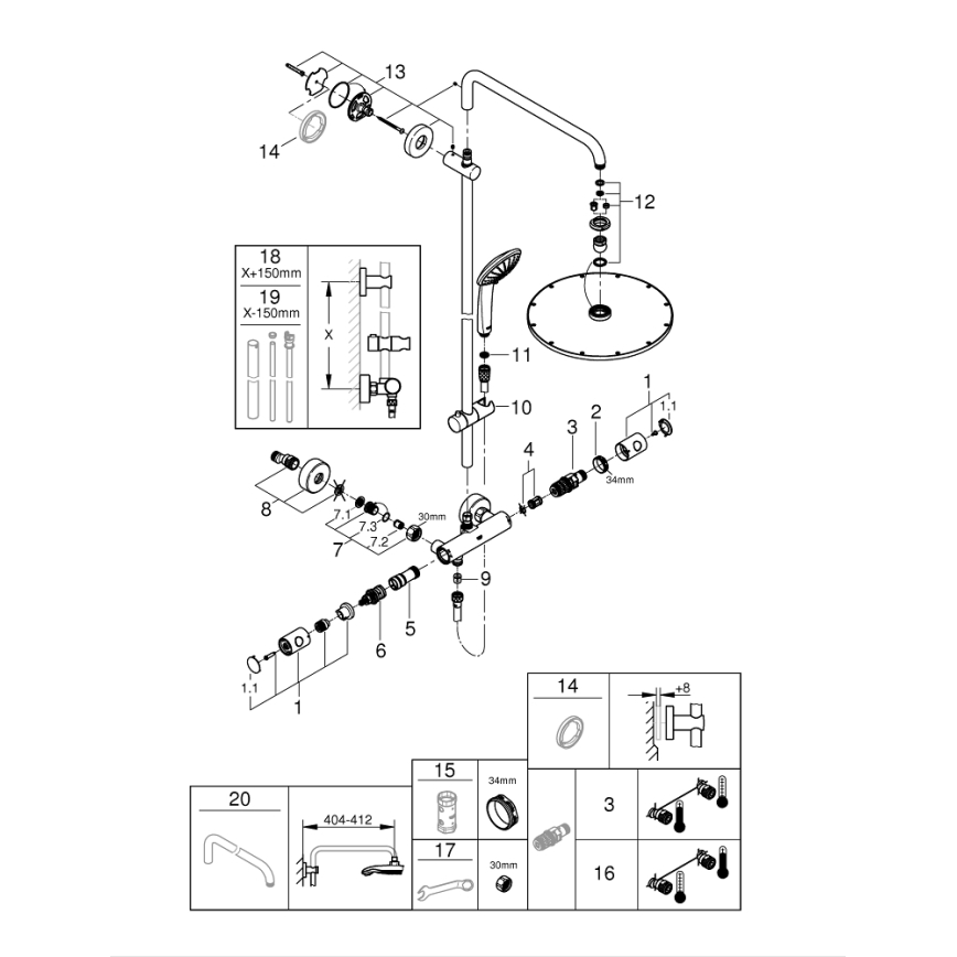 GROHE 26075DL0 - Dušisüsteem EUPHORIA SYSTEM 310 pronksviimistlusega