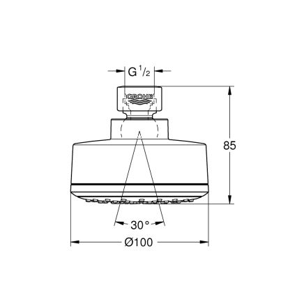 GROHE 26366001 - dušipea RAINSHOWER 210 mm läikiv kroom
