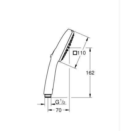 GROHE 263972431 - Käsidušš VITALIO COMFORT 110 162 × 110 mm must