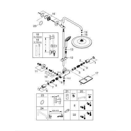 GROHE 26401001 - Dušisüsteem VITALIO JOY SYSTEM 310 läikiv kroom