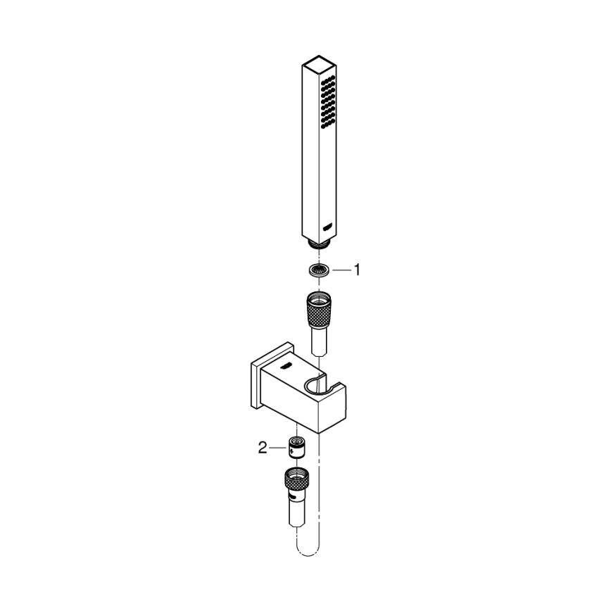 GROHE 26405000 - Seinakinnitusega komplekt EUPHORIA CUBE STICK 1250 mm, läikiv kroom