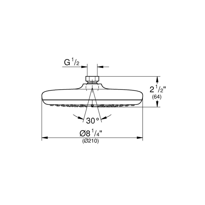 GROHE 26410000 - Dušipea TEMPESTA 210 mm läikiv kroom