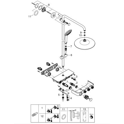 GROHE 26510000 - Dušisüsteem EUPHORIA SMARTCONTROL 450 mm läikiv kroom