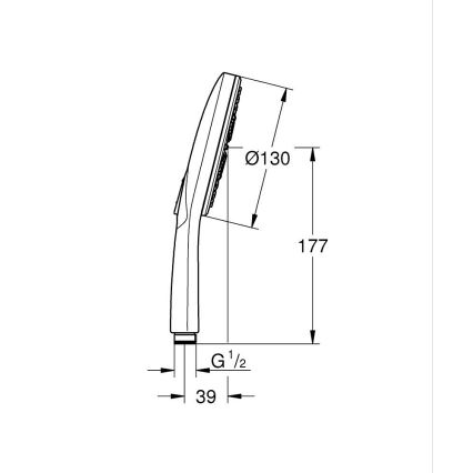 GROHE 26574DL0 - Käsidušš RAINSHOWER SMARTACTIVE 130 mm harjatud vaseviimistlusega