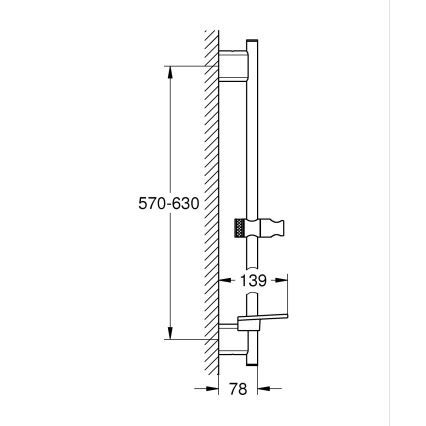 GROHE 26602DL0 - SMARTACTIVE dušivarras 600 mm, vaskviimistlusega