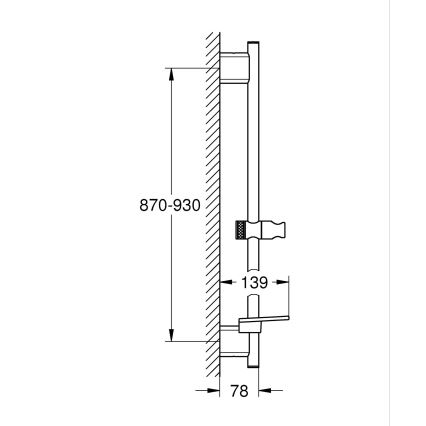 GROHE 266032430 - Dušivarras SMARTACTIVE 900 mm must