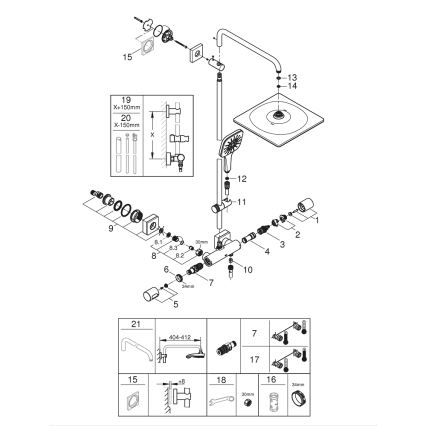 GROHE 26652000 - Dušisüsteem RAINSHOWER SMARTACTIVE 310 450 mm läikiv kroom