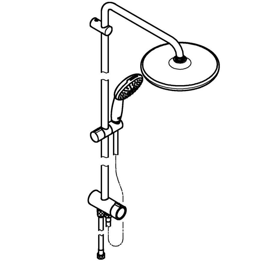 GROHE 26680001 - dušisüsteem VITALIO START SYSTEM 250 390 mm, metall, kroomitud