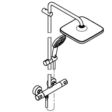 GROHE 266962431 - Dušisüsteem VITALIO COMFORT 250 250 × 250 mm must