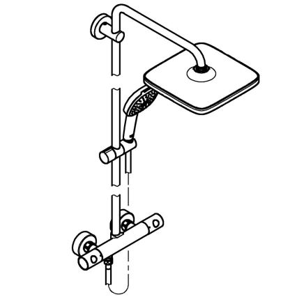 GROHE 26697001 - VITALIO COMFORT 250 dušisüsteem 250 × 250 mm läikiv kroom