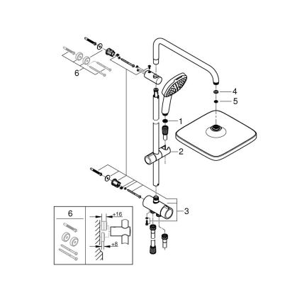 GROHE 266982431 - Dušisüsteem VITALIO COMFORT 250 390 mm must