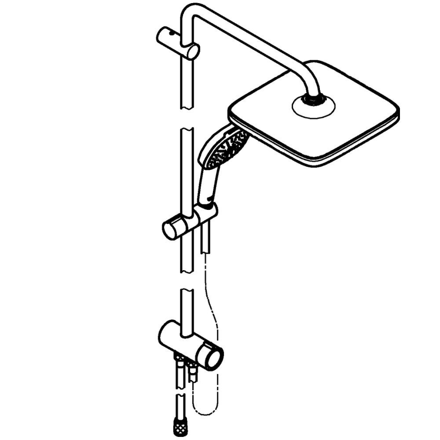 GROHE 266982431 - Dušisüsteem VITALIO COMFORT 250 390 mm must