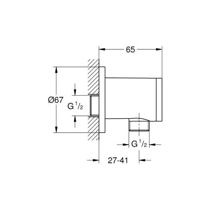 GROHE 26963001 - Seinaküünarnukk VITALIO UNIVERSAL 12” läikiv kroom