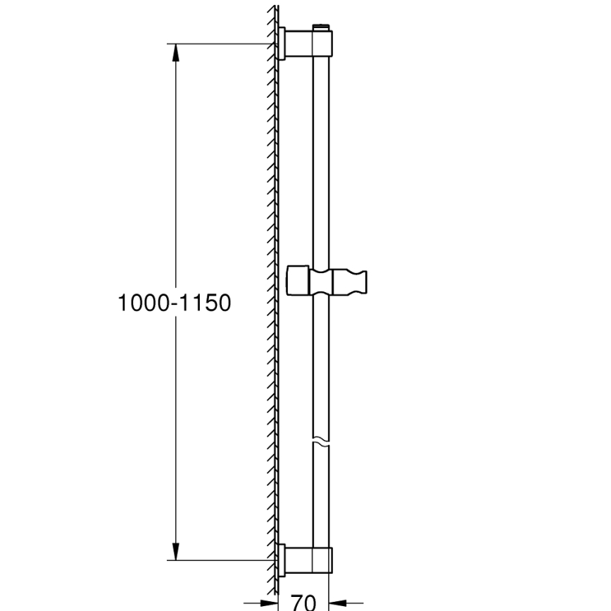 GROHE 26970001 - Dušivarras VITALIO UNIVERSAL 1150 mm, läikiv kroomviimistlus