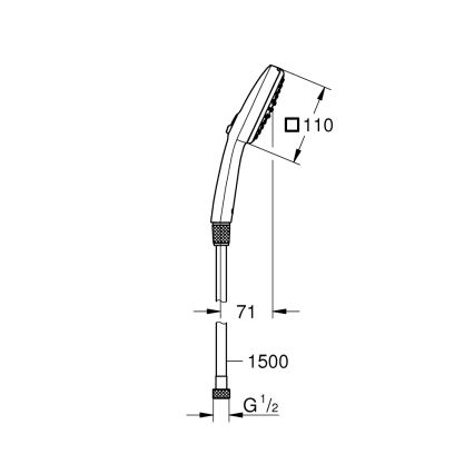 GROHE 26973001 - käsidušš VITALIO COMFORT 110 110 mm läikiv kroom