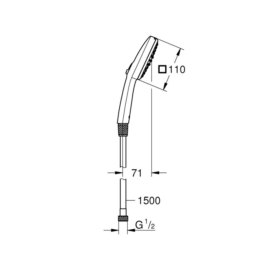 GROHE 26973001 - käsidušš VITALIO COMFORT 110 110 mm läikiv kroom