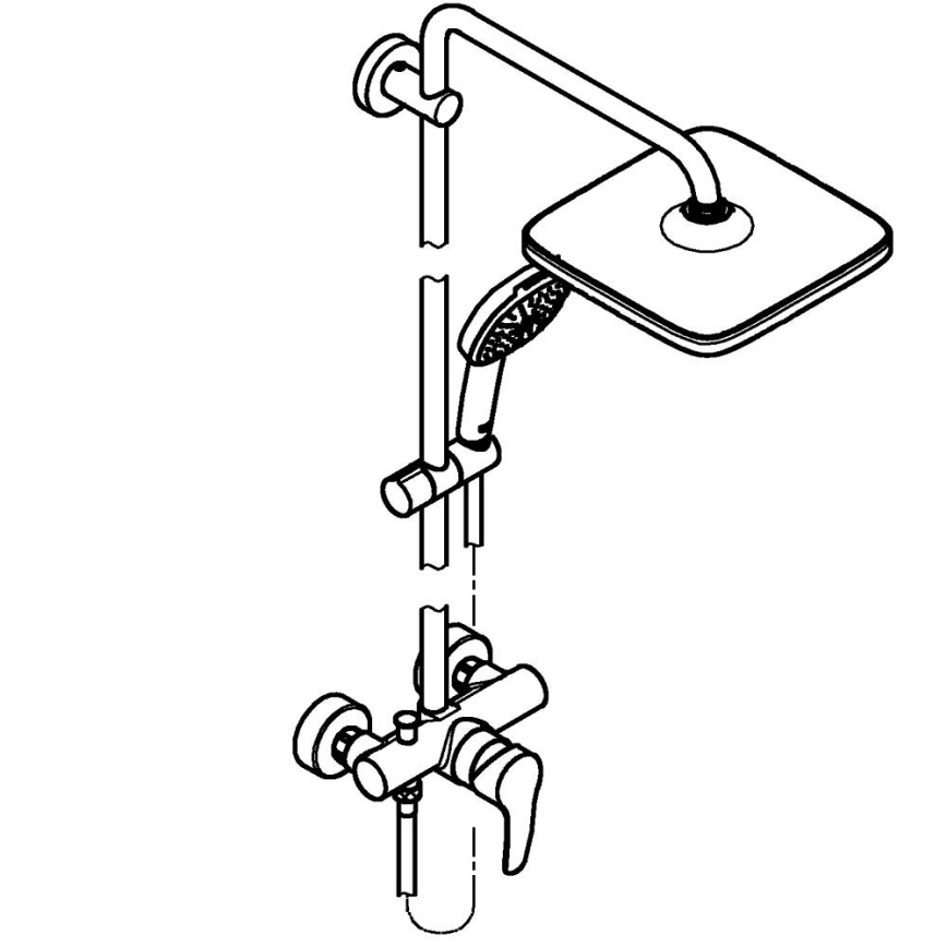 GROHE 26985001 - dušisüsteem VITALIO COMFORT 250 250 × 250 mm läikiv kroom