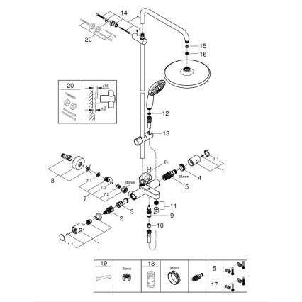 GROHE 269882431 - Dušisüsteem VITALIO START SYSTEM 250 390 mm must