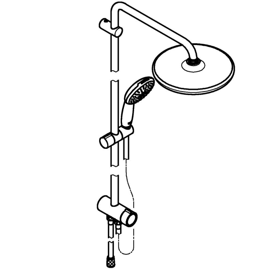 GROHE 26989001 - Dušisüsteem VITALIO START SYSTEM 250 390 mm läikiv kroom
