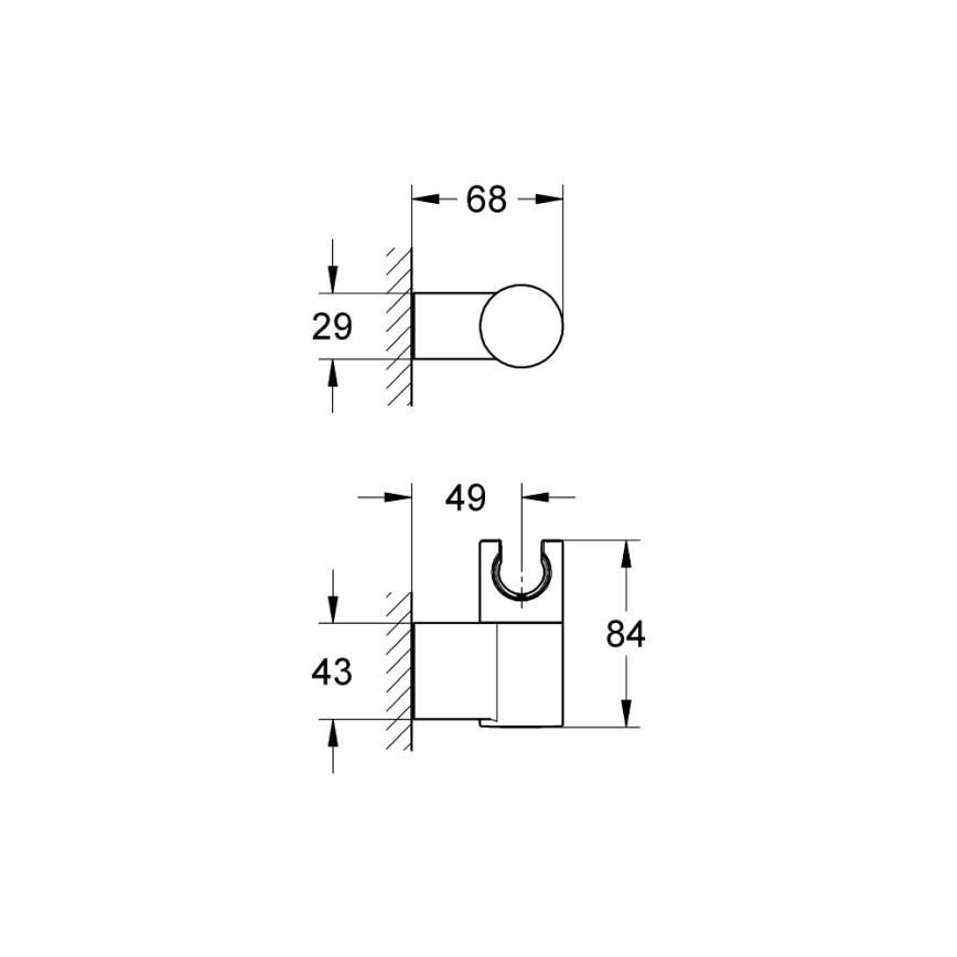 GROHE 27055000 - seinale paigaldatav dušikinnitus RAINSHOWER, läikiv kroom