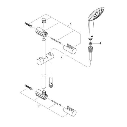 GROHE 27322000 - Dušikomplekt VITALIO JOY 600 mm läikiv kroom