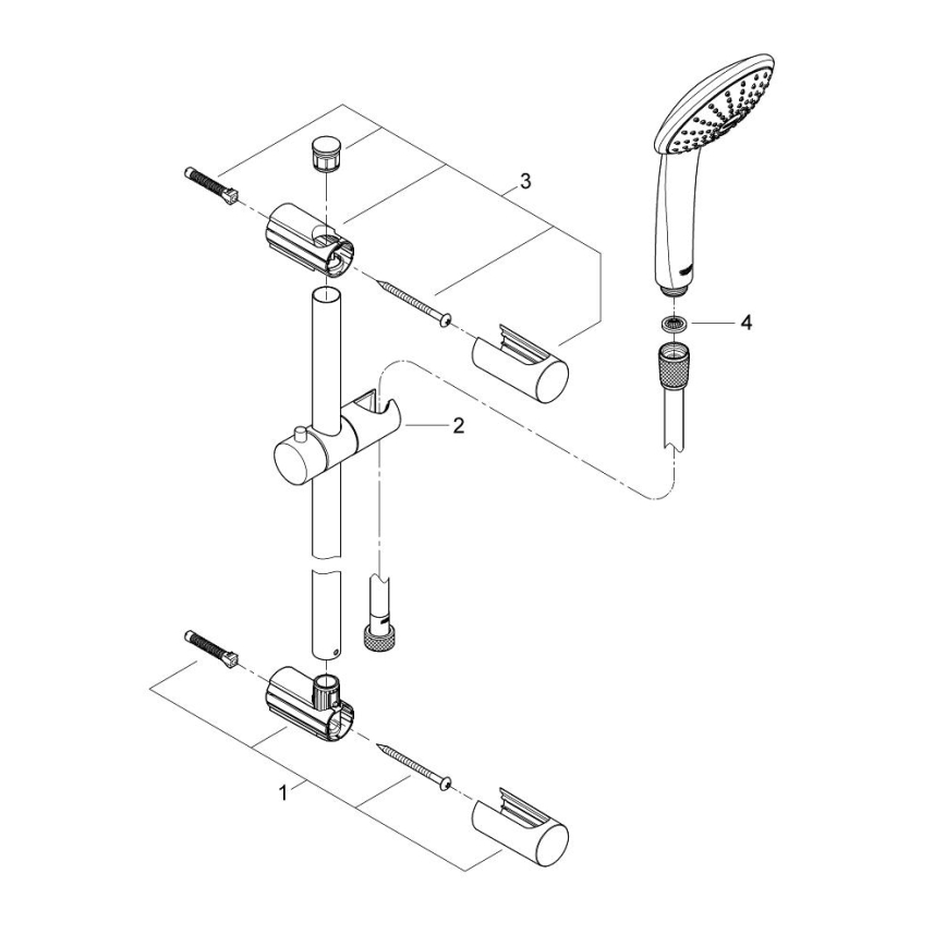 GROHE 27322000 - Dušikomplekt VITALIO JOY 600 mm läikiv kroom