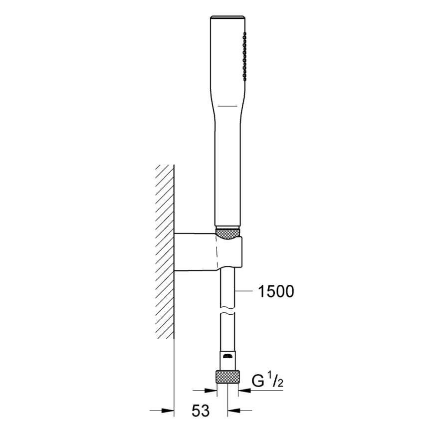 GROHE 27369000 - Dušikomplekt EUPHORIA COSMOPOLITAN STICK 1500 mm läikiv kroom