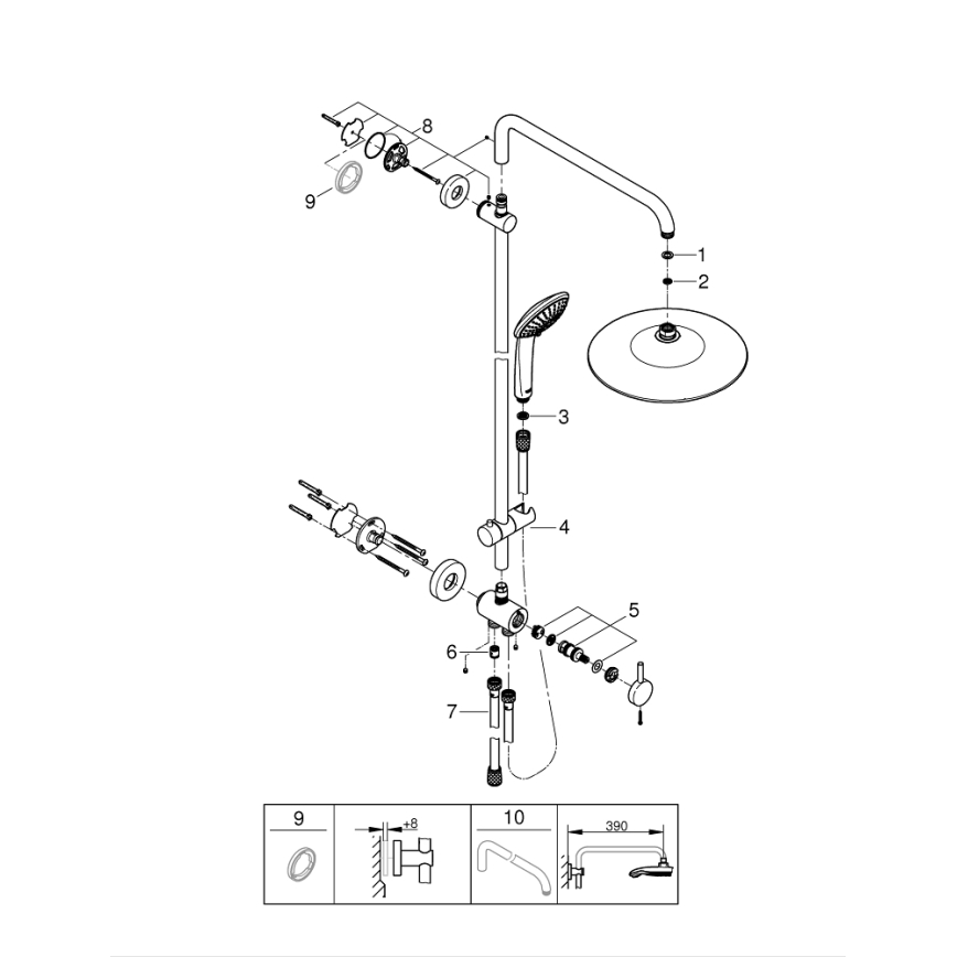 GROHE 27421002 - Dušisüsteem EUPHORIA 260 läikiv kroom