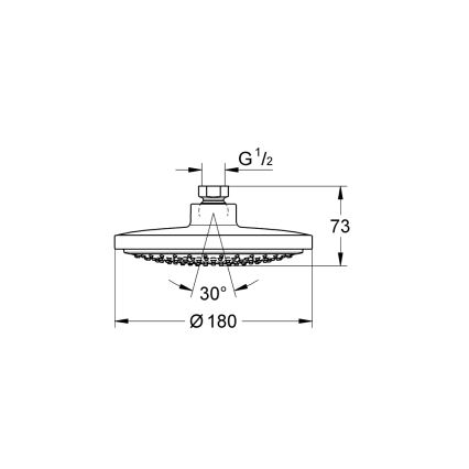 GROHE 27492000 - Dušipea EUPHORIA COSMOPOLITAN O 180 mm läikiv kroom