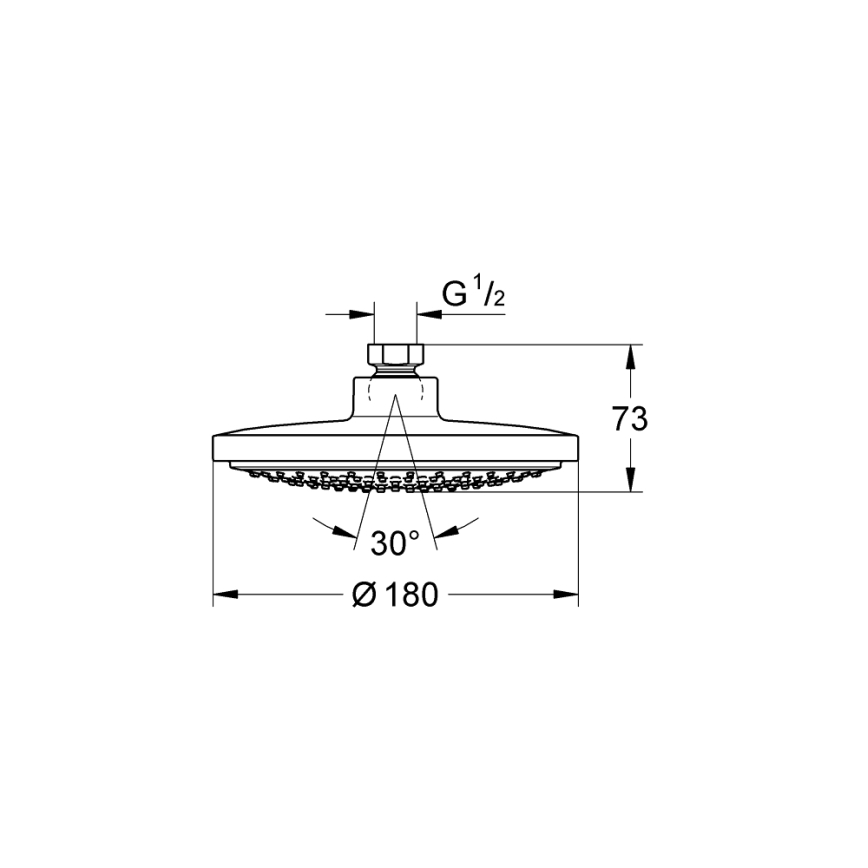 GROHE 27492000 - Dušipea EUPHORIA COSMOPOLITAN O 180 mm läikiv kroom