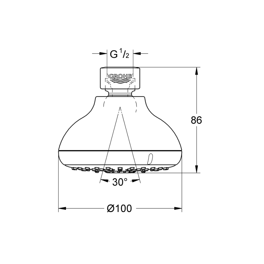 GROHE 27606001 - Dušipea NEW TEMPESTA 100 100 mm läikiv kroom
