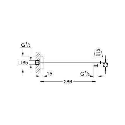 GROHE 27709000 - dušivars RAINSHOWER 286 mm läikiv kroom