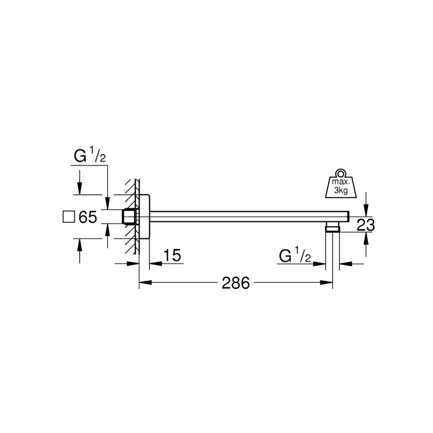 GROHE 27709000 - dušivars RAINSHOWER 286 mm läikiv kroom