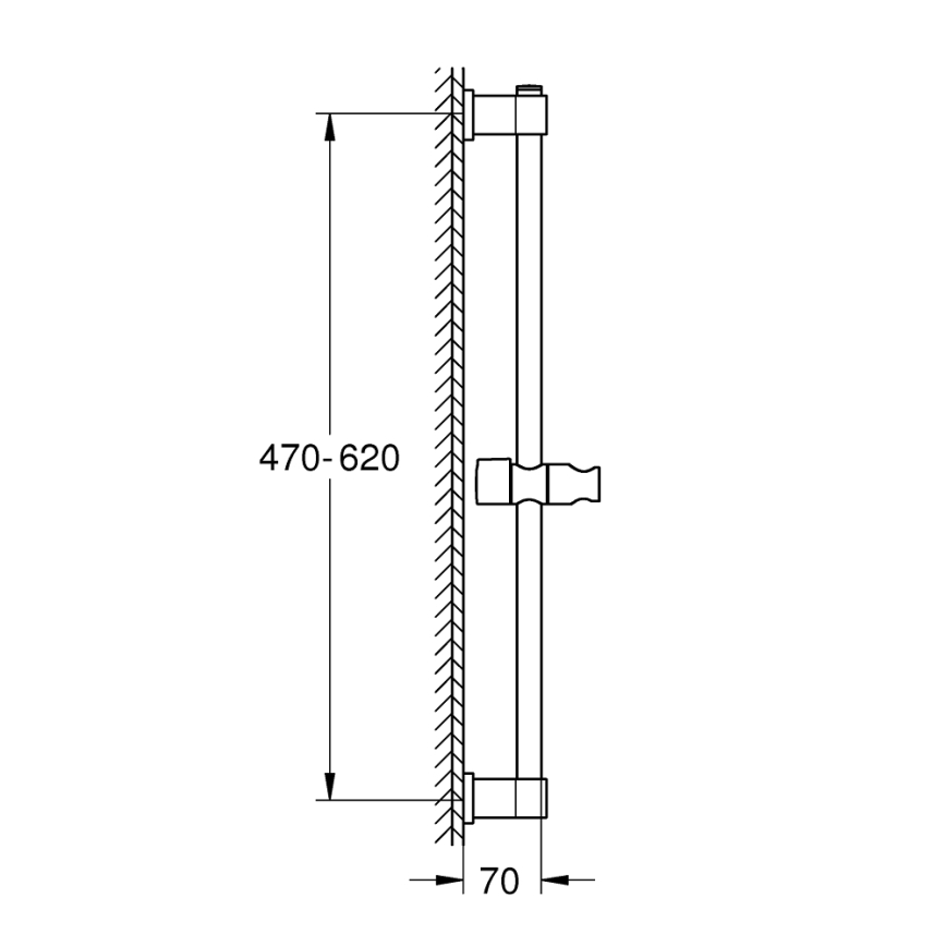 GROHE 27724001 - Dušivarras VITALIO UNIVERSAL 600 mm läikiv kroom