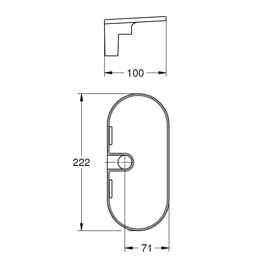 GROHE 27725001 - VITALIO UNIVERSAL riiul 222 x 100 mm, valge
