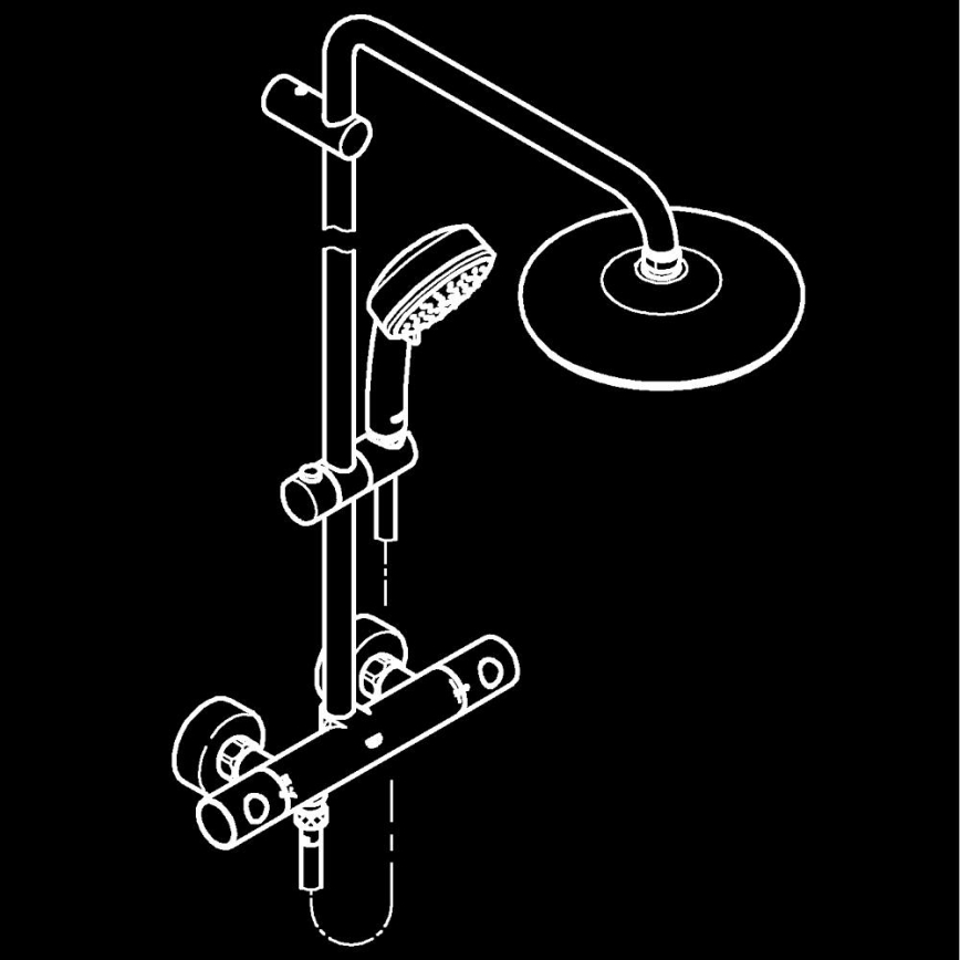 GROHE 27922001 - TEMPESTA COSMOPOLITAN 210 dušisüsteem, läikiv kroom