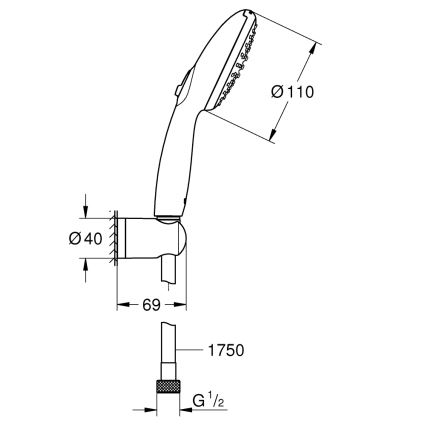GROHE 27950001 - Dušikomplekt VITALIO START 110, läikiv kroom