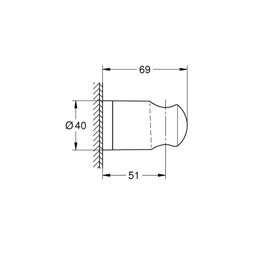 GROHE 27958001 - seinakinnitus dušile VITALIO UNIVERSAL läikiv kroom