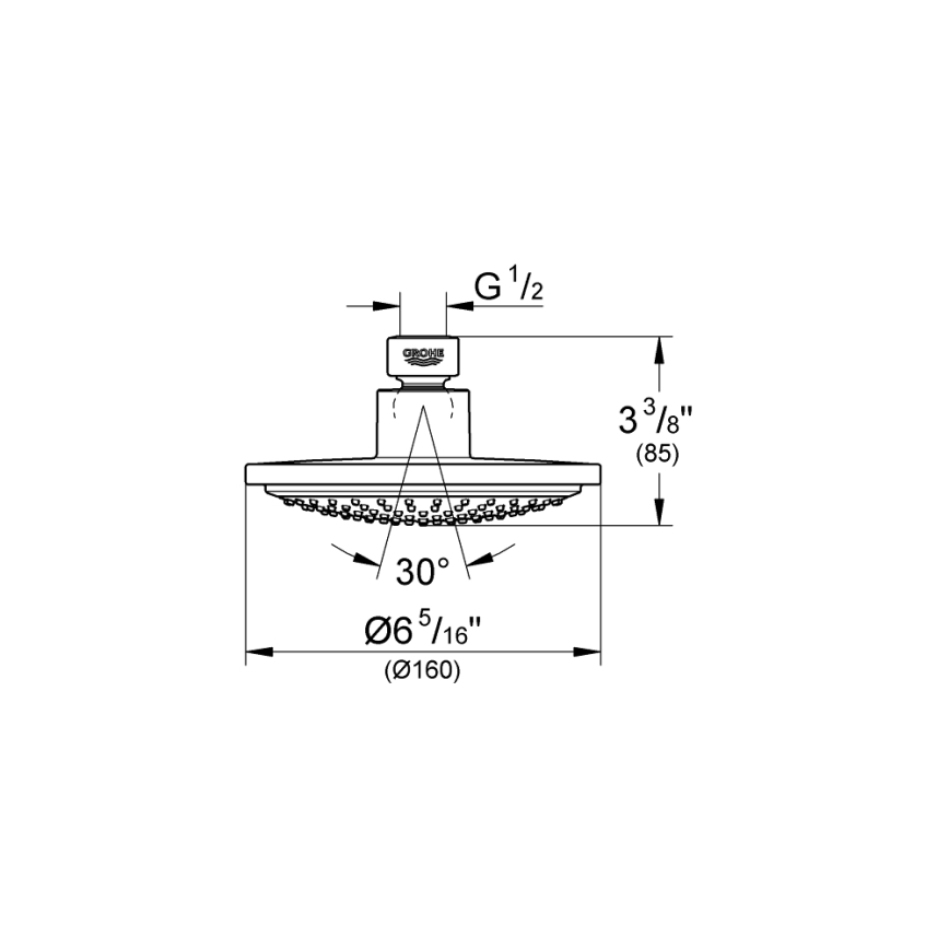 GROHE 28233000 - Dušipea EUPHORIA COSMOPOLITAN 160 läikiv kroom