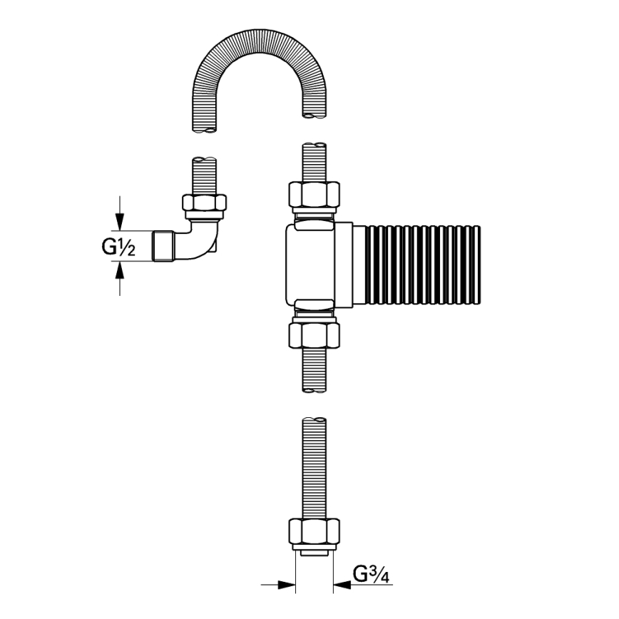 GROHE 28995000 - TALENTOFILL DN 20 ühenduskomplekt, läikiv kroom