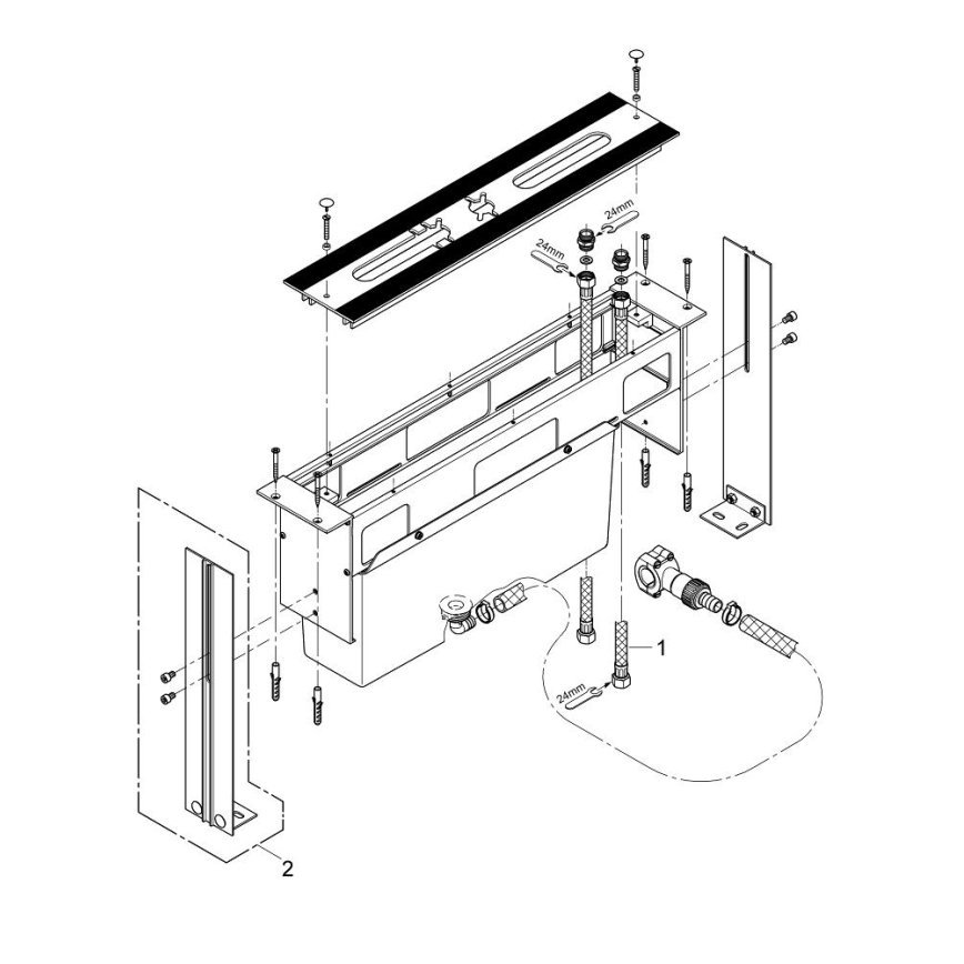 GROHE 29037000 - Paigalduskeha 45-ava vannisegisti jaoks, läikiv kroom