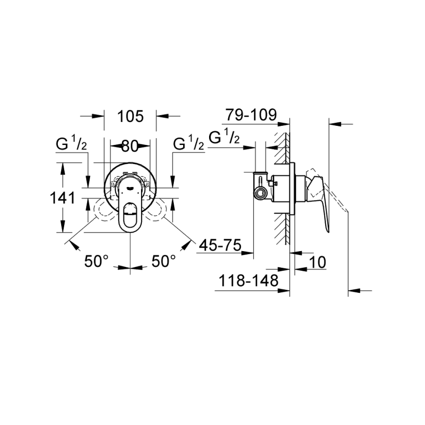 GROHE 29042000 - BAULOOP dušisegisti, läikiv kroom