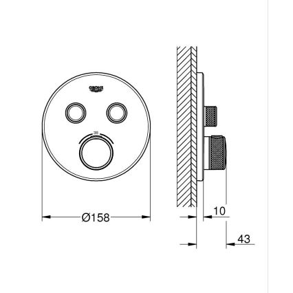 GROHE 29119AL0 - GROHTHERM SMARTCONTROL termostaat, grafiit