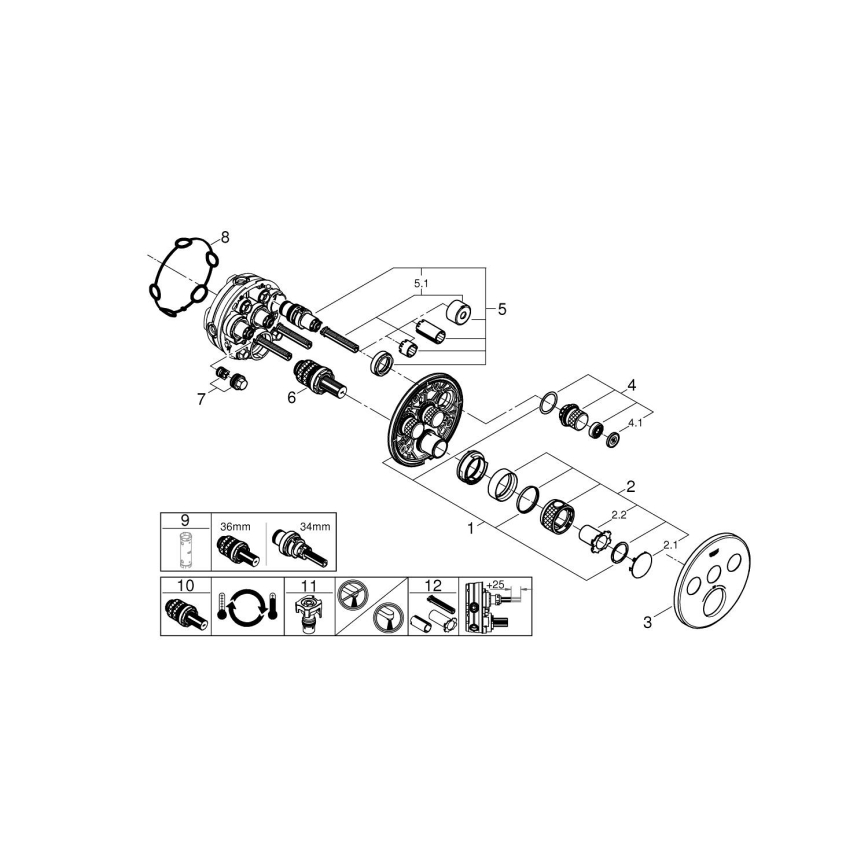 GROHE 29121AL0 - Termostaatne dušisegisti peitpaigalduseks GROHTHERM SMARTCONTROL grafiit