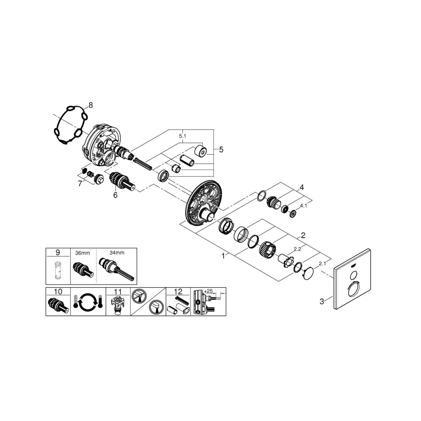 GROHE 29123000 - Termostaatne dušisegisti GROHTHERM SMARTCONTROL kroom